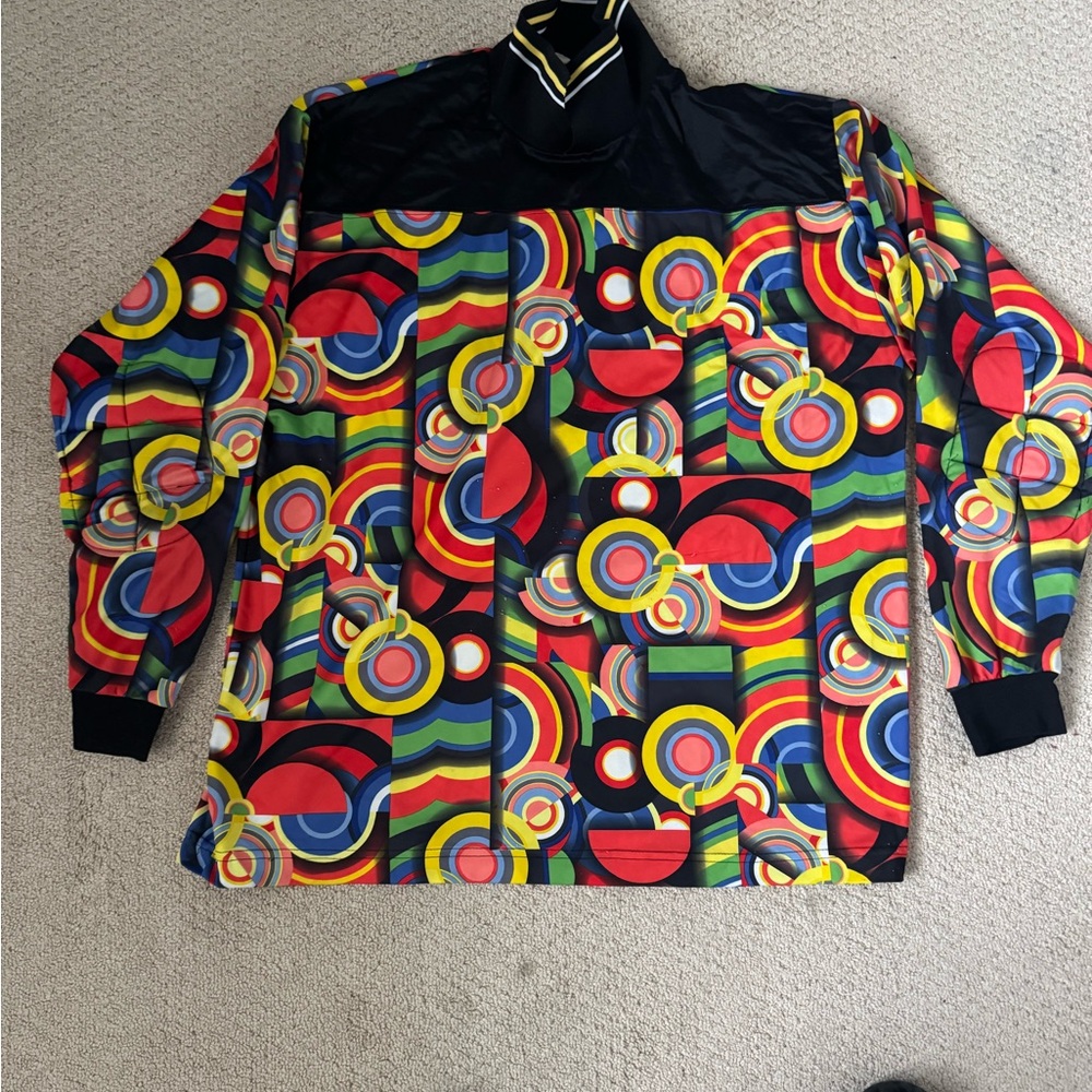 MENS SOCCER GOALIE JERSEY Bold Retro Geometric Pullover —